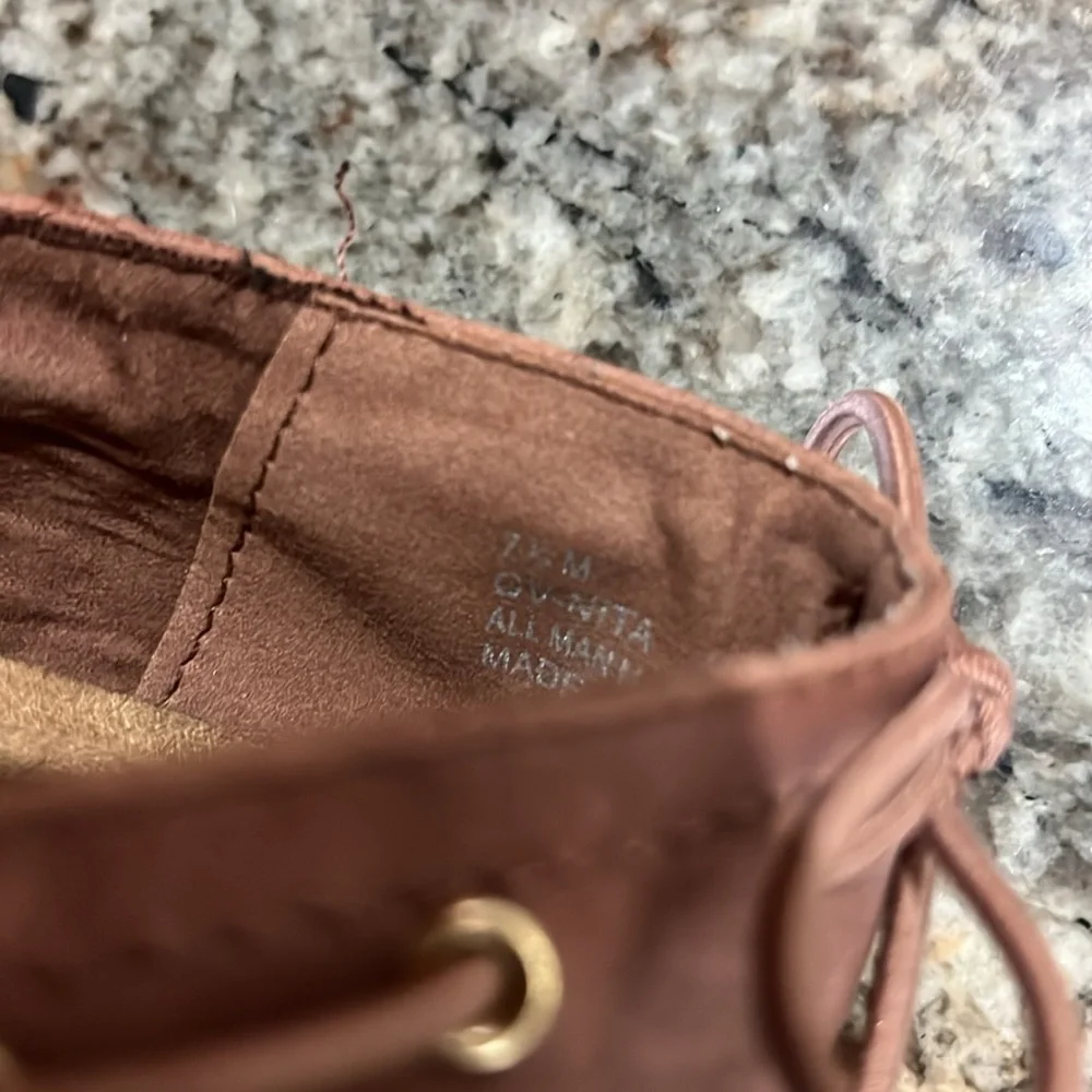 Brown/Rose Suede Women's Flats by Gloria Vanderbilt